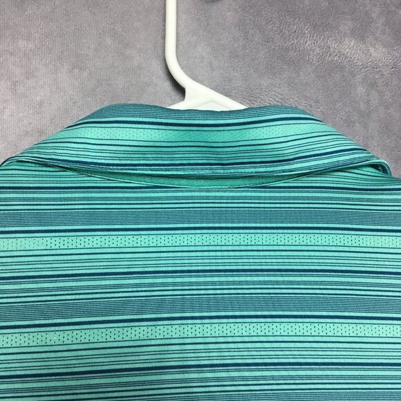 Adidas Mens Primegreen Polo Shirt size Large Short Sleeve Teal Blue Stretch - Picture 8 of 14